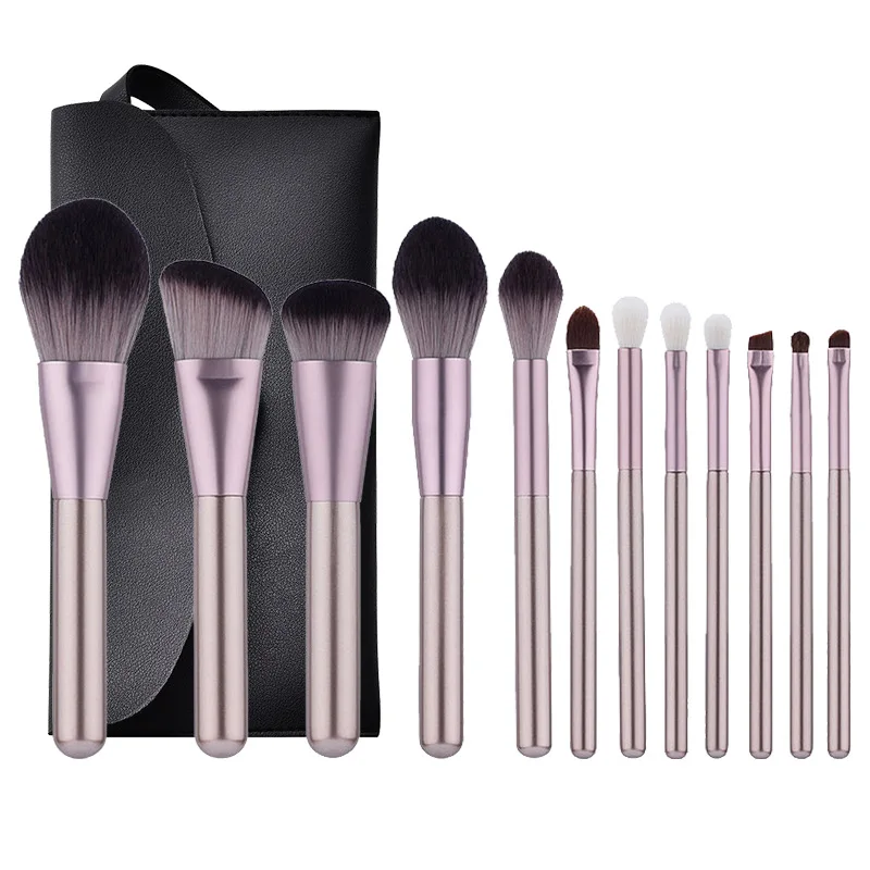 

new style makeup brush set custom 12pcs brush set eyeshadow brush set, Purple