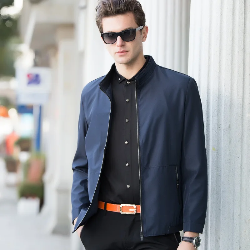 

2021 m-4xl thin stand collar jacket mens casual zipper jackets, Different colors and support to customized