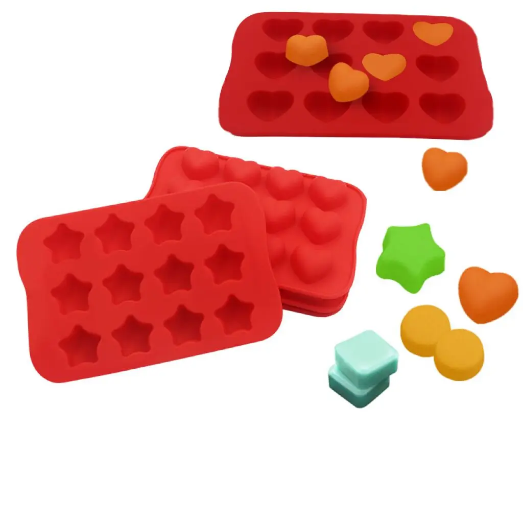 

A Variety Of Shapes Food Grade Silicone Chocolate Mold Ice Cream Candy Mould Kitchen Tools Custom Cake Soap Mold, Red