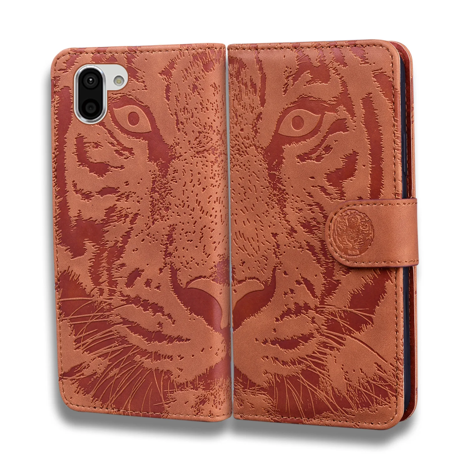 

Tiger Leather Wallet Case For Sharp Aquos Zero Sense3 Lite R2 SH-03k SHV42 Card Solt Stand Cover, 5colors