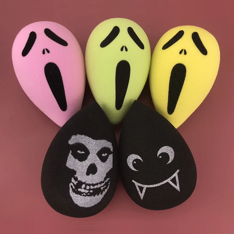 

2021 Hot Sale wholesale Low Moq Custom Private Label Logo Super Soft Cute Puff Ghost Scream Pumpkin Makeup Sponge, Yellow,red,orange.etc