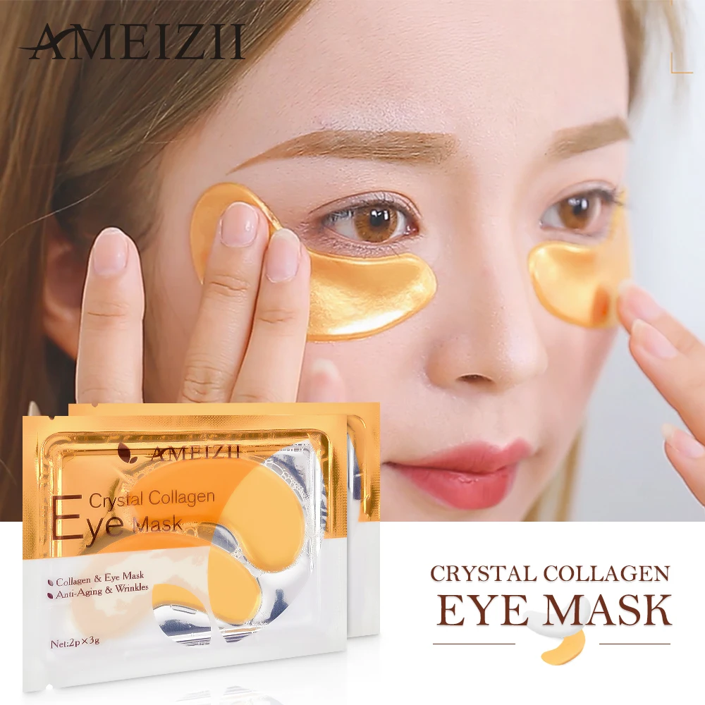 

Custom 24k Gold Hydrogel Eye Patch Crystal Collagen Hyaluronic Acid Eyepatch Gel Removal Dark Circle Under Eye Care Mask Sheet