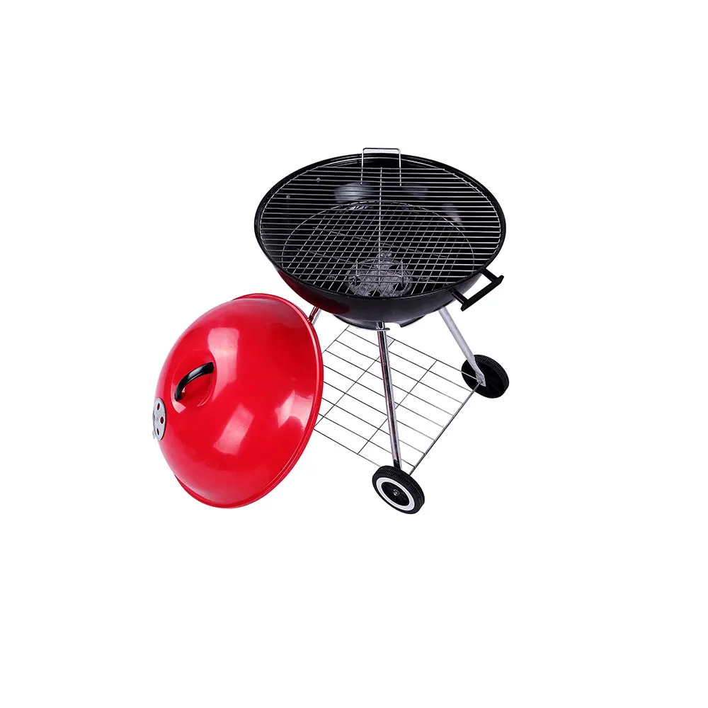 

Apple model Factory price easy to clean bbq grill charcoal grill bbq outdoor, Red black