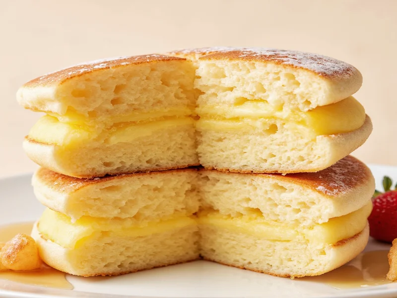 Fluffy pancake cross-section showing air pockets
