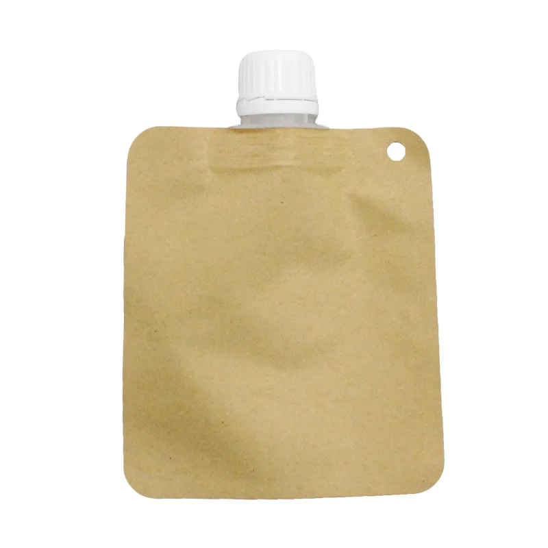 

Custom refillable plastic packaging 30ml shampoo pouch Eco friendly spout bag Kraft paper