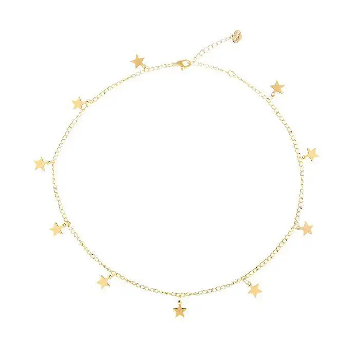 

New Design Dainty Choker Necklaces Handmade Coin Tube Star Pendant Adjustable Layering Chain Gold Necklaces for Women Girls, Gold,silver, rose gold