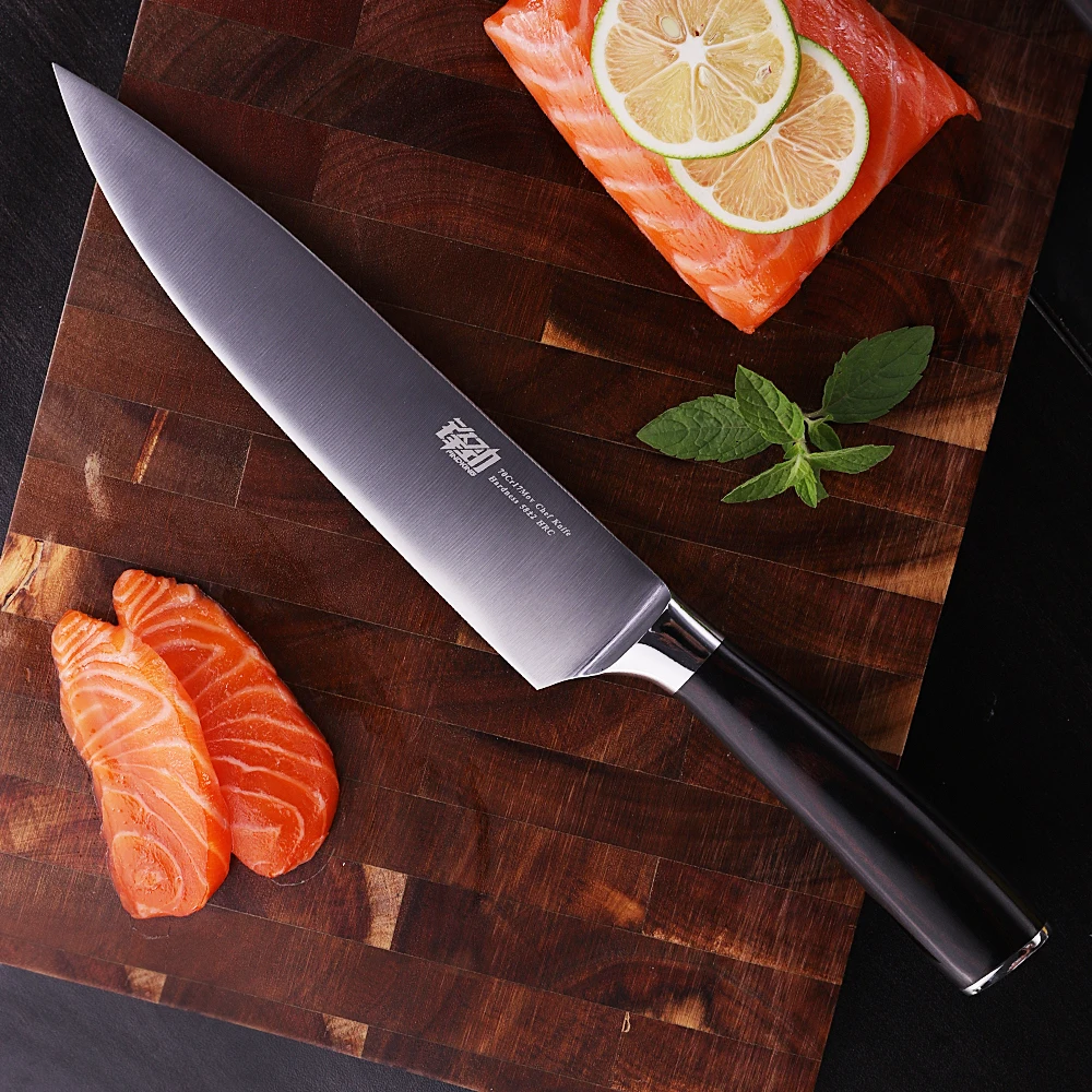 

8 inch German High Carbon Stainless Steel Kitchen chef Knife, Brown,customizable