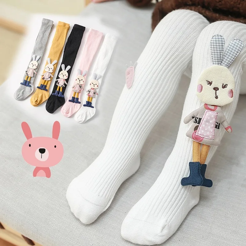 

Baby Girl Tights Cartoon Stockings 3D Rabbit Cute Girls Pantyhose Cotton Autumn Winter Trousers Knitted Socks Pants 0-7 Years