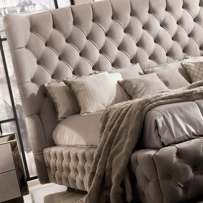 UK Furniture Supplier Button Upholstered /Velvet Tufted Nubuck Living Room Sofas