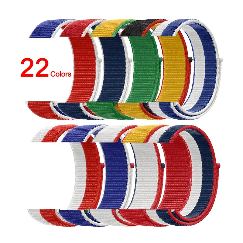 

ShanHai Official Nylon Strap For Apple Watch Band 6 SE 44mm 40mm 42mm Sports Loop Smartwatch Belt Bracelet iWatch 3 4 5 6 SE 7, Multi-color optional or customized