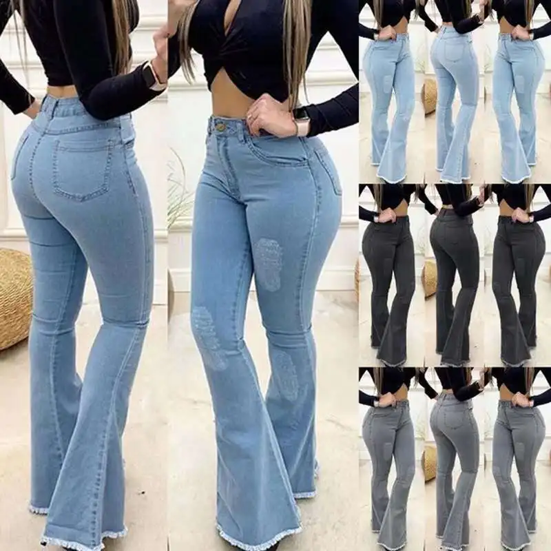 

3XL Hot selling hot style jeans high waist solid sexy slim jean pants women bottoms, Shown