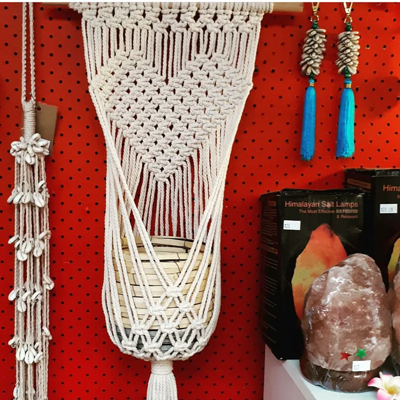 

Macrame Wall Plant Hanger Woven Hanging Wall Home Decor Bohemian Plant Shelf