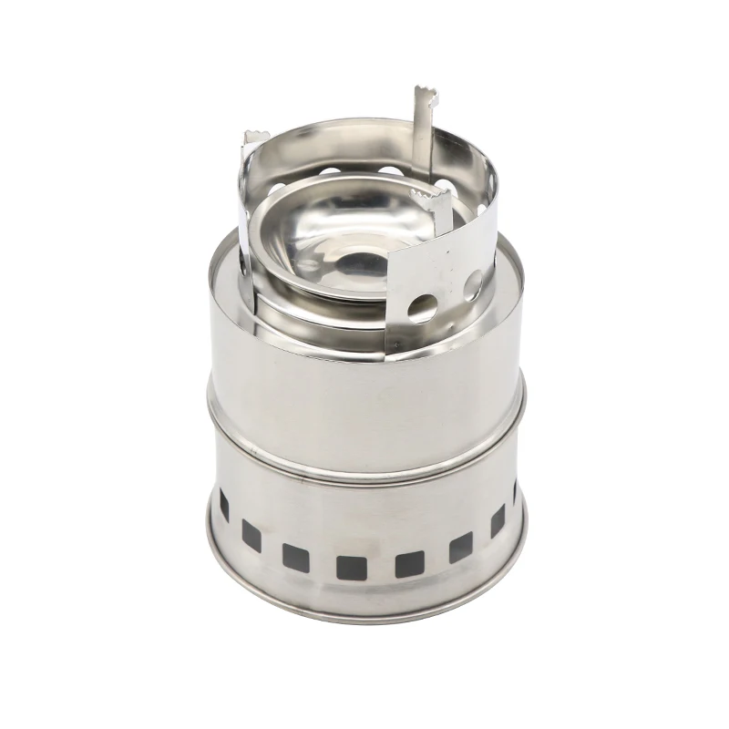 

Outdoor Backpacker Cook Stove Camping Portable Charcoal Mini Stove, Silver
