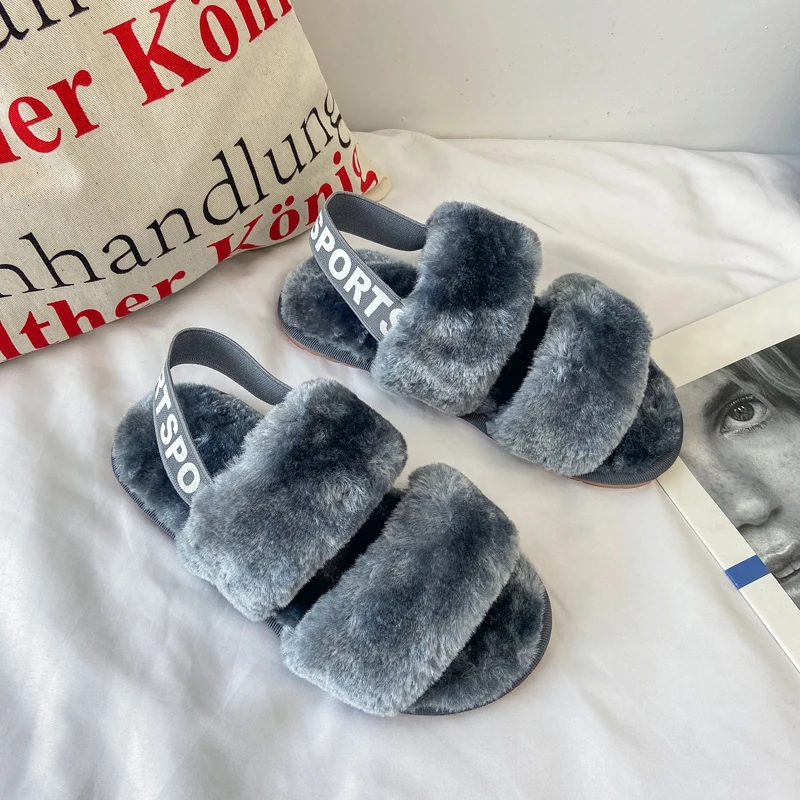 

cheep hotel womens fur slides slippers wholesale fluffy fur slippers
