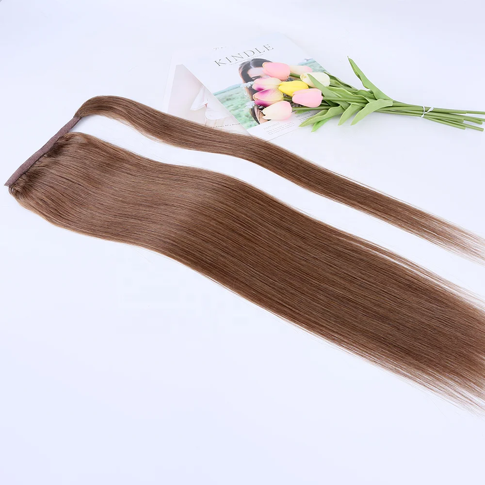 

#30 Brown Color Silky Straight 26 Inches Ponytail hair extension For Fashion Women, Custom colors