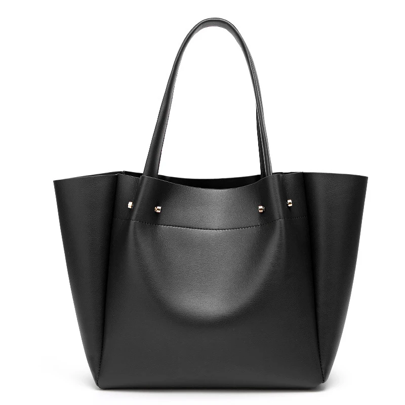 

2021 New Fashion Ladies Large Shoulder Tote Bag Customized Women's Solid Casual Pu Leather Handbags, As pic show
