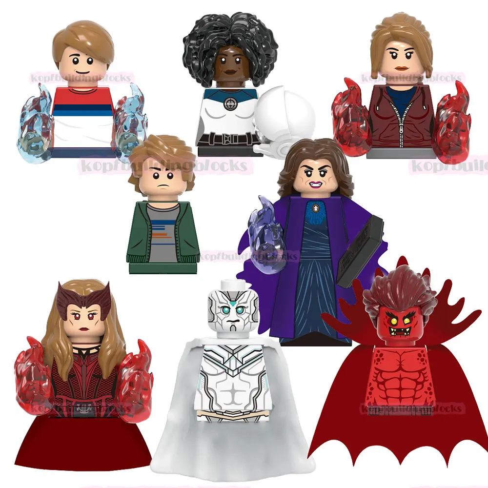 

X0309 Super Heroes Movie Witch Billy Agatha Monica Tommy Wanda Vision Mephisto Mini Bricks Building Block Figure Plastic Toy