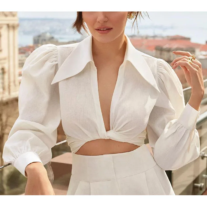 

FS5125D Fall women casual Blouses long sleeve elegant shirts