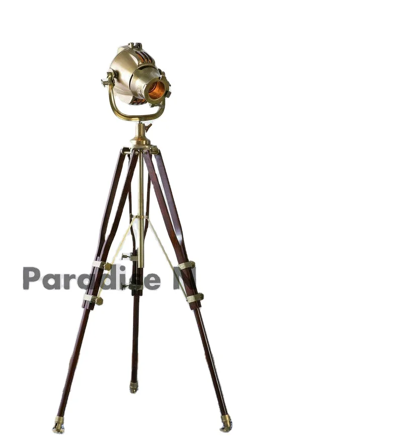 Modern Tripod Spotlight Floor Lamp Searchlight Brown Teal Spot Light Top