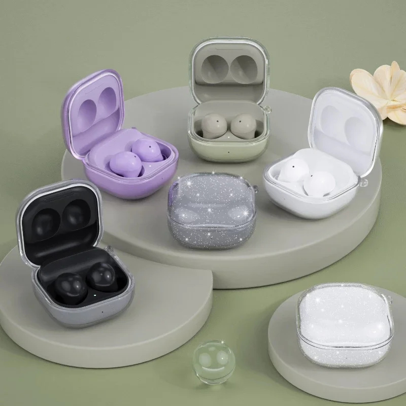 

New TPU Bling Shinny Transparent Silicone Wireless Earphones Headphones Case For Galaxy Buds 2, Many colors are available