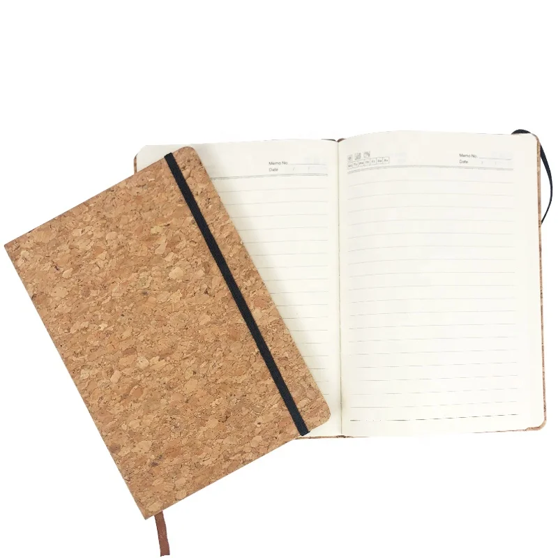 

Eco Friendly Cork Journary Custom Logo Good Quality A5 Notebook With Elastic Band