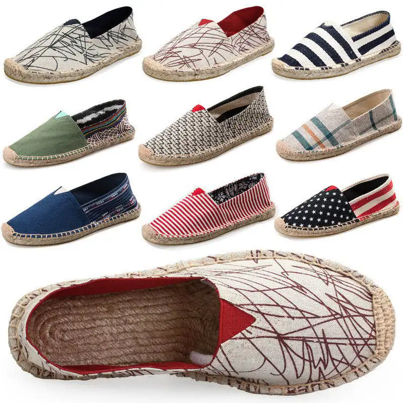 

sports causal canvas femme canvas summer womens hemp espadrilles flat shoes for men