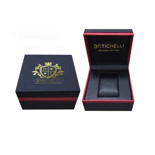 

New Product PU Leather Gift Wrap Box For Watch Luxury Custom Logo Watch Box, Black