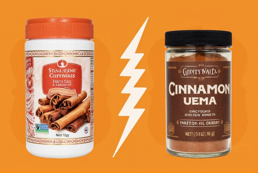 Assortment of cinnamon products including sticks, powder, and oils