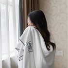 60*120 cm Wholesale microfiber bath towel baby bathing towel beauty salon wrap dress luxury embroidery bath towel