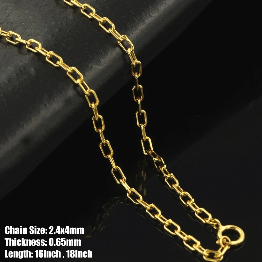 

2024 New Gold Filled Paperclip Chain Choker No Tarnish Link Chain Necklace