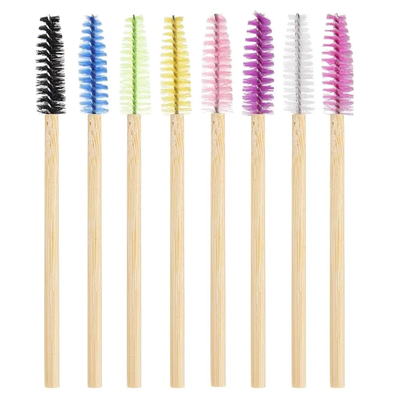 eco-friendly bamboo handle cosmetic disposable eyelash mascara brush, Show as picture