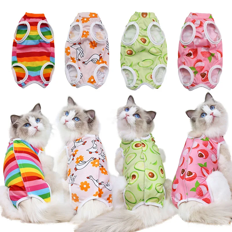 

Hot sale Indoor Cat Surgery Surgical Abdominal Wounds Pet Recovery Clothes for Cats After Sterilization Pajama Suit