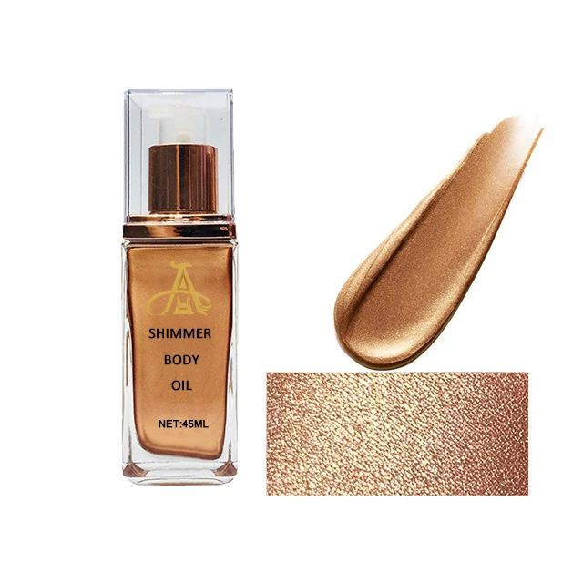 

AH Private Label Makeup Highlighter Glow Liquid Illuminator Bronze Body Shimmer Oil, Multi-colored