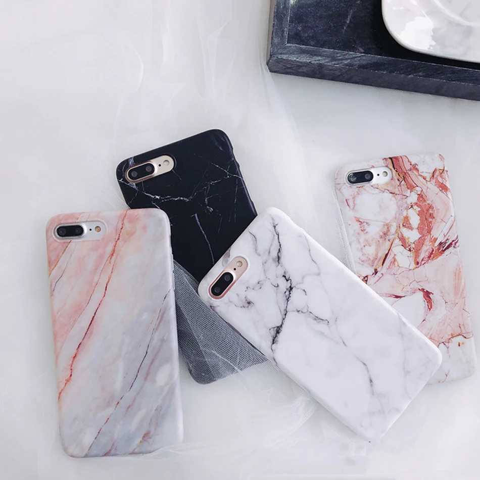 

Phone Case For iPhone 6 6s 7 8 Plus Luxury Glossy Granite Stone Marble Texture Cover For iPhone 11 Pro X XS Max XR Shell