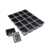 

16 black plastic flower plant propagator nursery seed trays