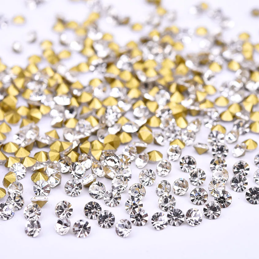 

Wholesale Jewelry Glass Tiny Rhinestones SS2-SS20mm Fashion Pointback Crystal Stones Rhinestones Loose Beads DIY Nail Art