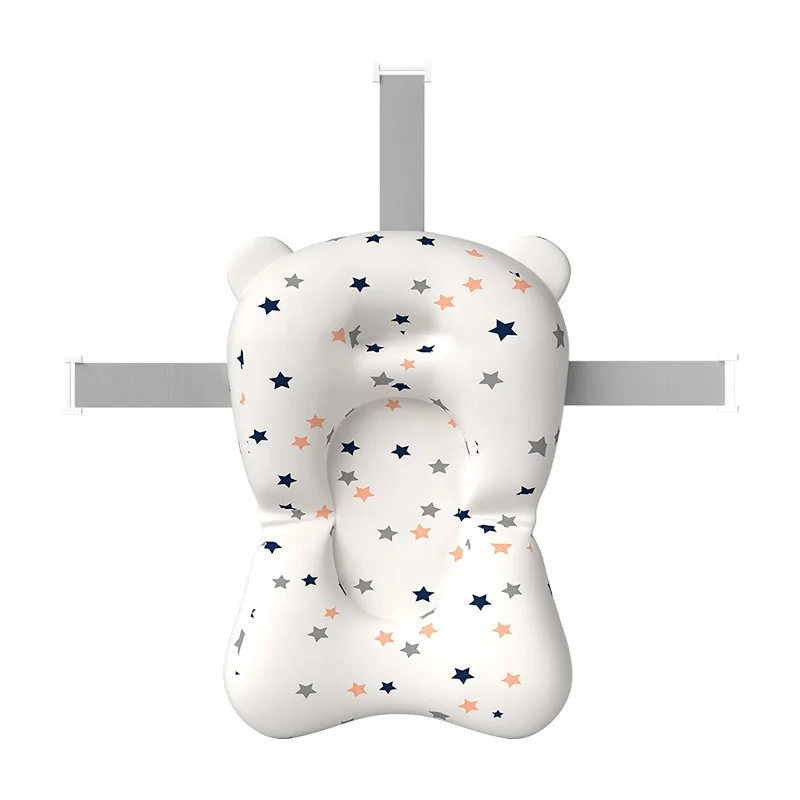 

comfortable infant bath mat baby bath mattress suitable for small baby, White/green/pink