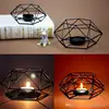 Black Metal Tealight Candle Holders Tabletop Decorative Candlestick Holder Home Wedding Accessories Decoration