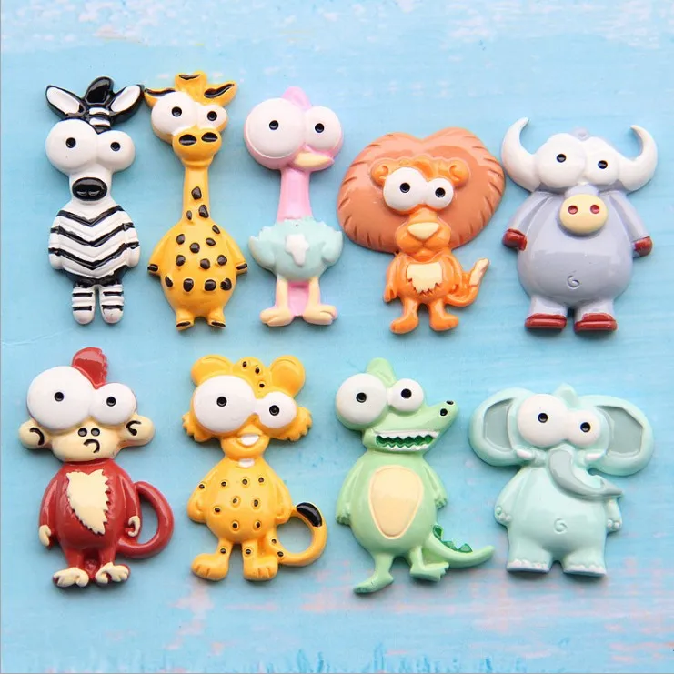 

Wholesale Kawaii Giraffe Lion Animals Resin Crafts Flatback Accessory Resin Cabochons Crafts For Phone Diy Decoration, As photo