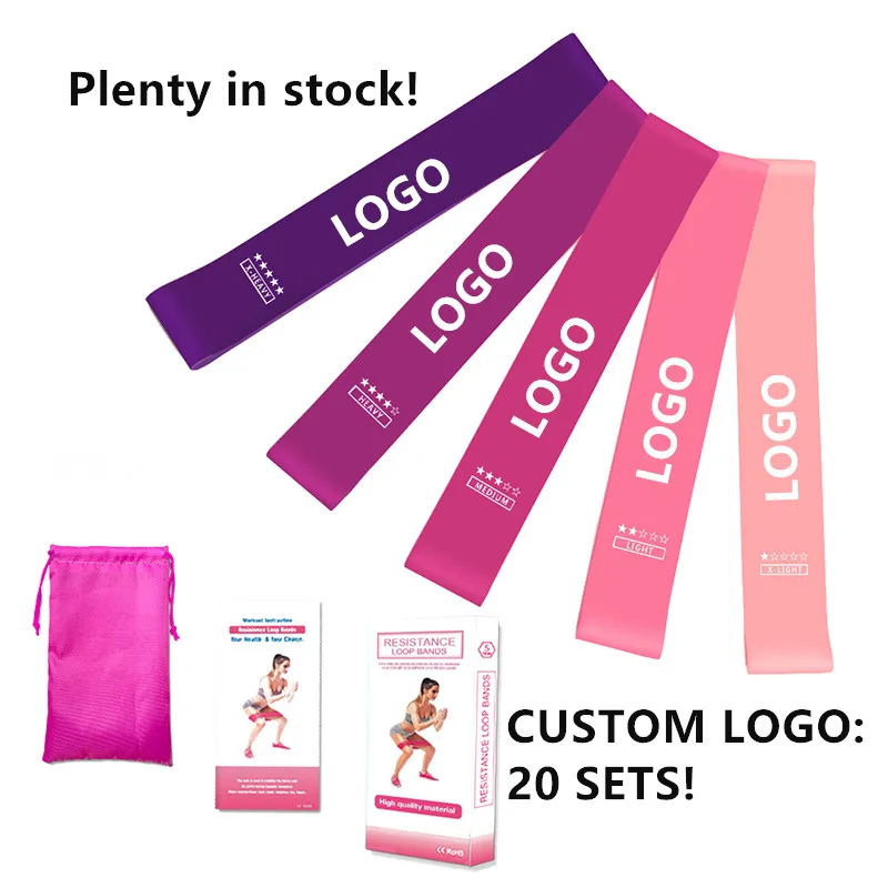 

Wholesale 5 level fitness yoga elastic bands exercise natural latex resistance loop exercise latex yoga bands, 5 colors