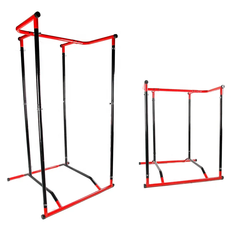 

Wellshow Sport Pull Up Bar Free Adjustable Height Standing Dip Station Portable Power Tower Home Gym Equipment For Exercise