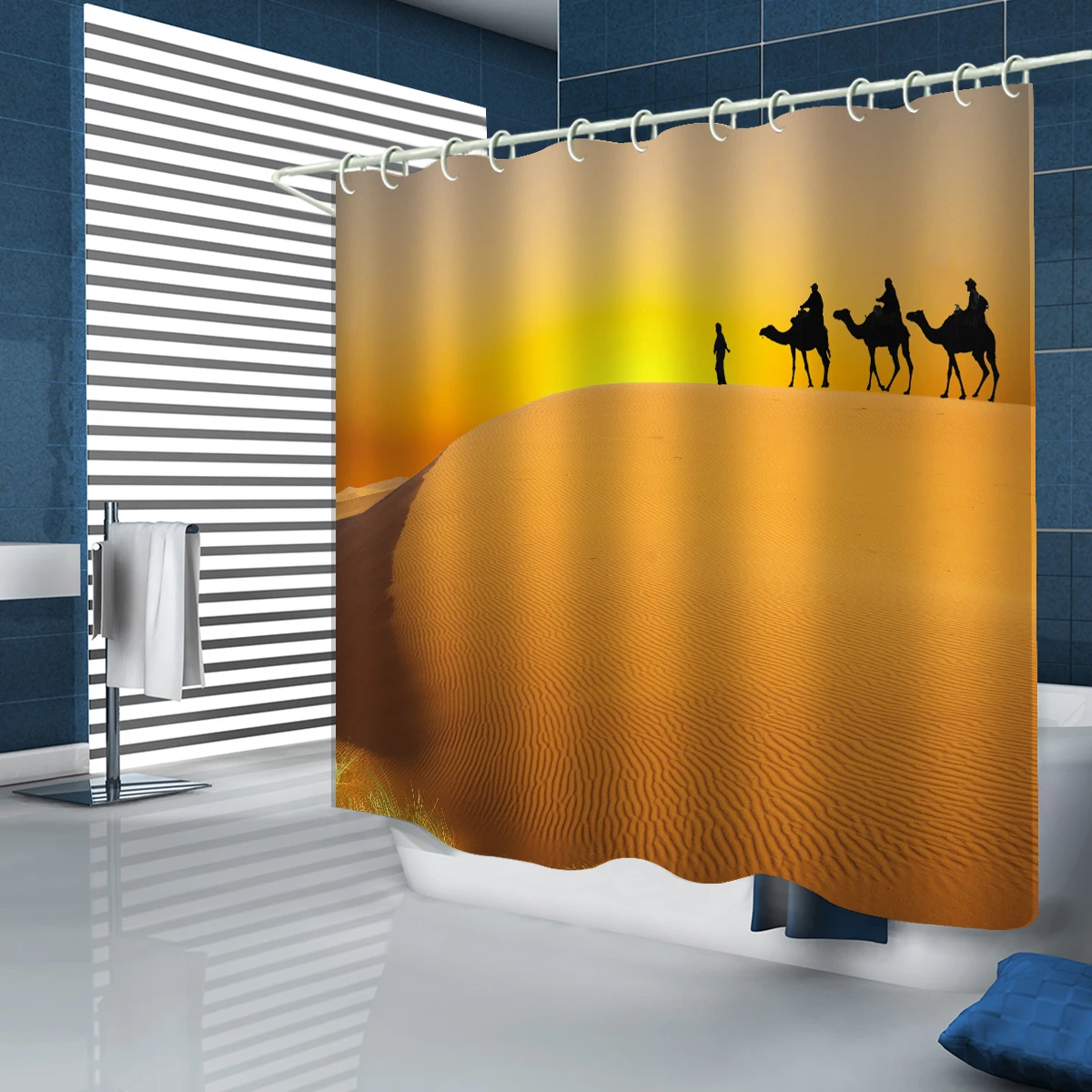 

180x180 Bathroom Shower Curtain Partition Bathtub Waterproof Shower Curtain Green Grass Earth Custom Printed Shower Curtain, Picture