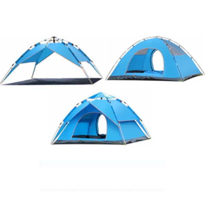 

Stylish Automatic 2-3 Person Windproof And Waterproof Fiberglass Pole Easy Folding Camping Family Dome Tent, As picture