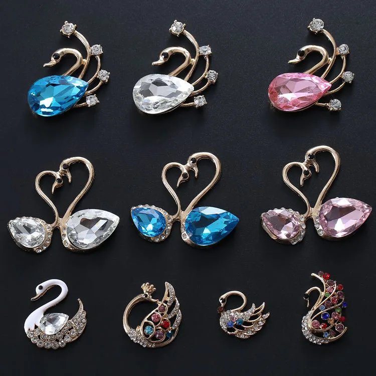 

Bling Rhinestone swan shoes charms for Decorations Accessories Sandals Wristbands kids Party Gift