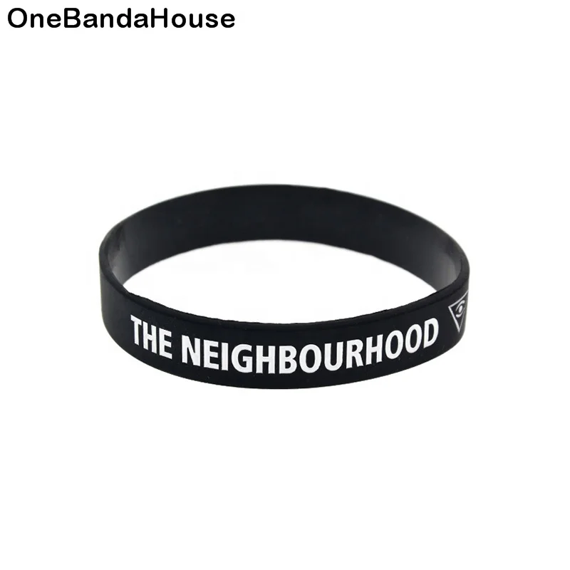 

50PCS Rock Band The Neighbourhood Silicone Rubber Wristband Black Debossed and Printed