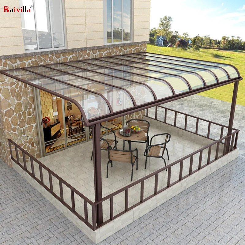 

Waterproof White Aluminum Frame Cover Patio Polycarbonate Panels Canopy Pool, Customized color