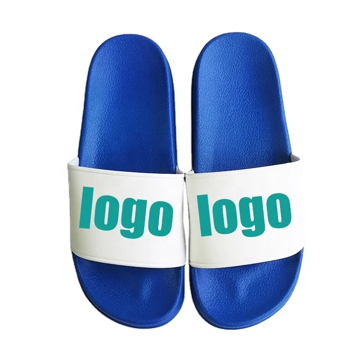 Slide-on Custom Logo Rubber Slippers Brand Fashion PVC Designers Low MOQ Slippers Swimming Pool Slides Soft Sole Sandals