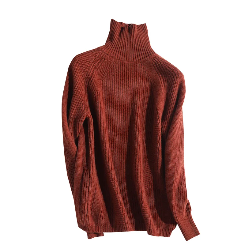 

2020 New Ladies Autumn Warm Thick Crew Neck 100% Merino Wool Winter Sweaters Women Jumper