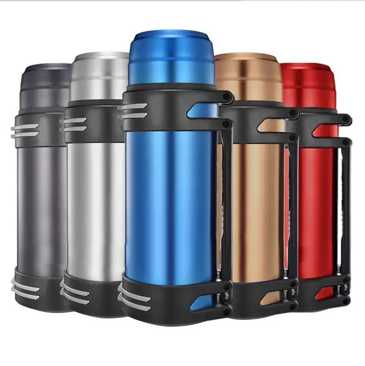 

Large Capacity Travel Pot 304 Stainless Steel Vacuum Insulated Flask Outdoors Sports Large Capacity Thermos Bottle, Black,silver, blue, gold,red