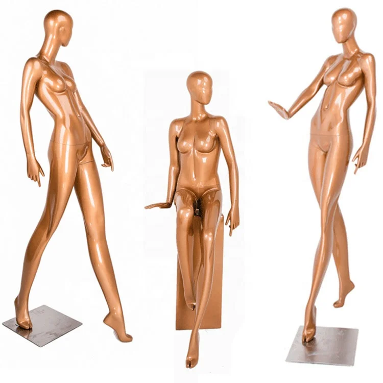 

XINJI Wholesale Luxury Elegant Mannequin Fashion Women Dummy Female Rose Gold Full Body Mannequins Boutique Fiberglass Clothing, As picture(any colors are available)